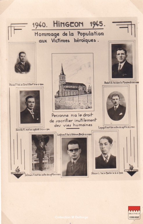 Hingeon - 1940-1945 Hommage de la Population aux Victimes héroïques