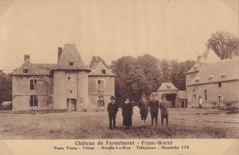 Noville-les-Bois - Château de Fernelmont  Poste Vezin Télégr.: Noville-les-Bois Téléphone : Namêche 175