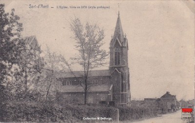 Noville-les-Bois Sart d'Avril - L'église, bâtie en 1876 (style gothique)
