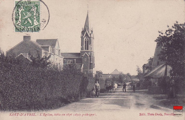 Noville-les-Bois  Sart d'Avril  - L'église, bâtie en 1876 (style gothique)