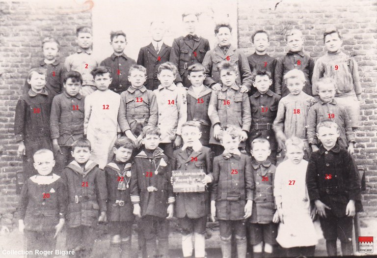 Hemptinne - Classe des garçons 1921 noms des élèves