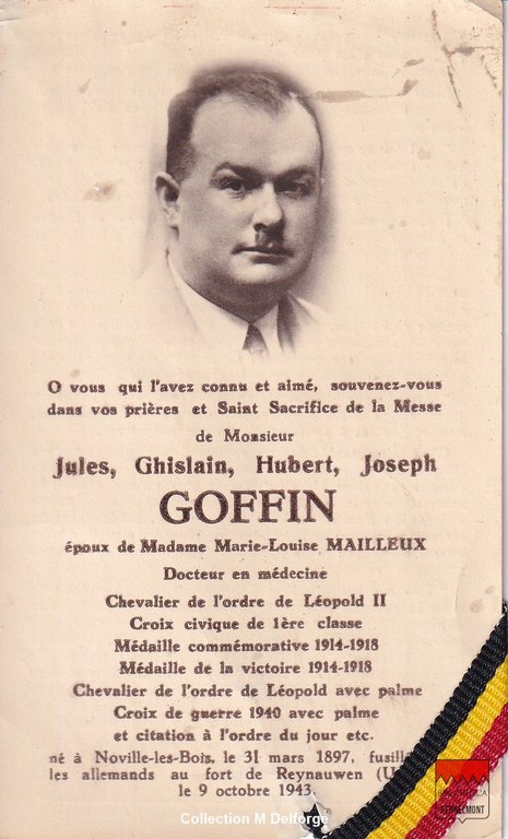 Jules Goffin - Souvenir Mortuaire