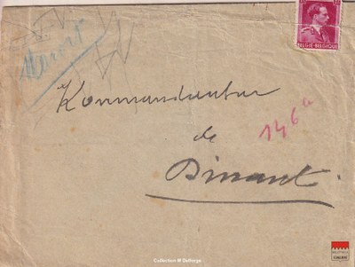 Courrier adressé à la Kommandantur de Dinant
