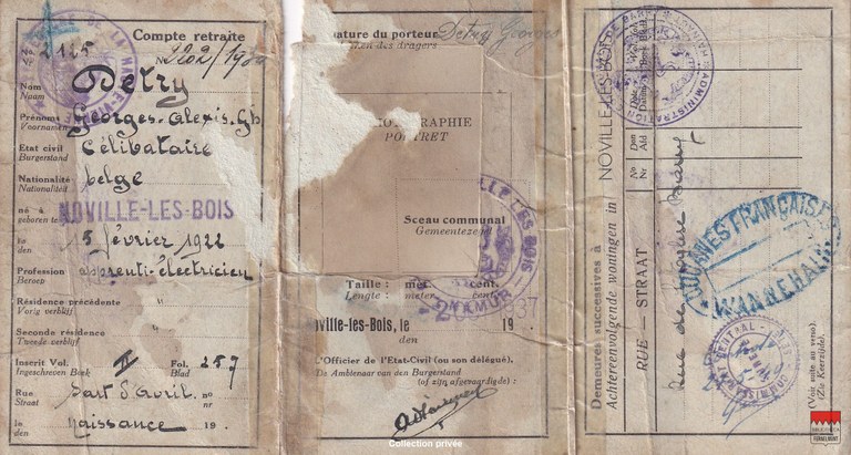 Georges Detry - Carte d'identité