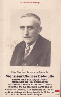 Charles Dehauffe - Souvenir mortuaire
