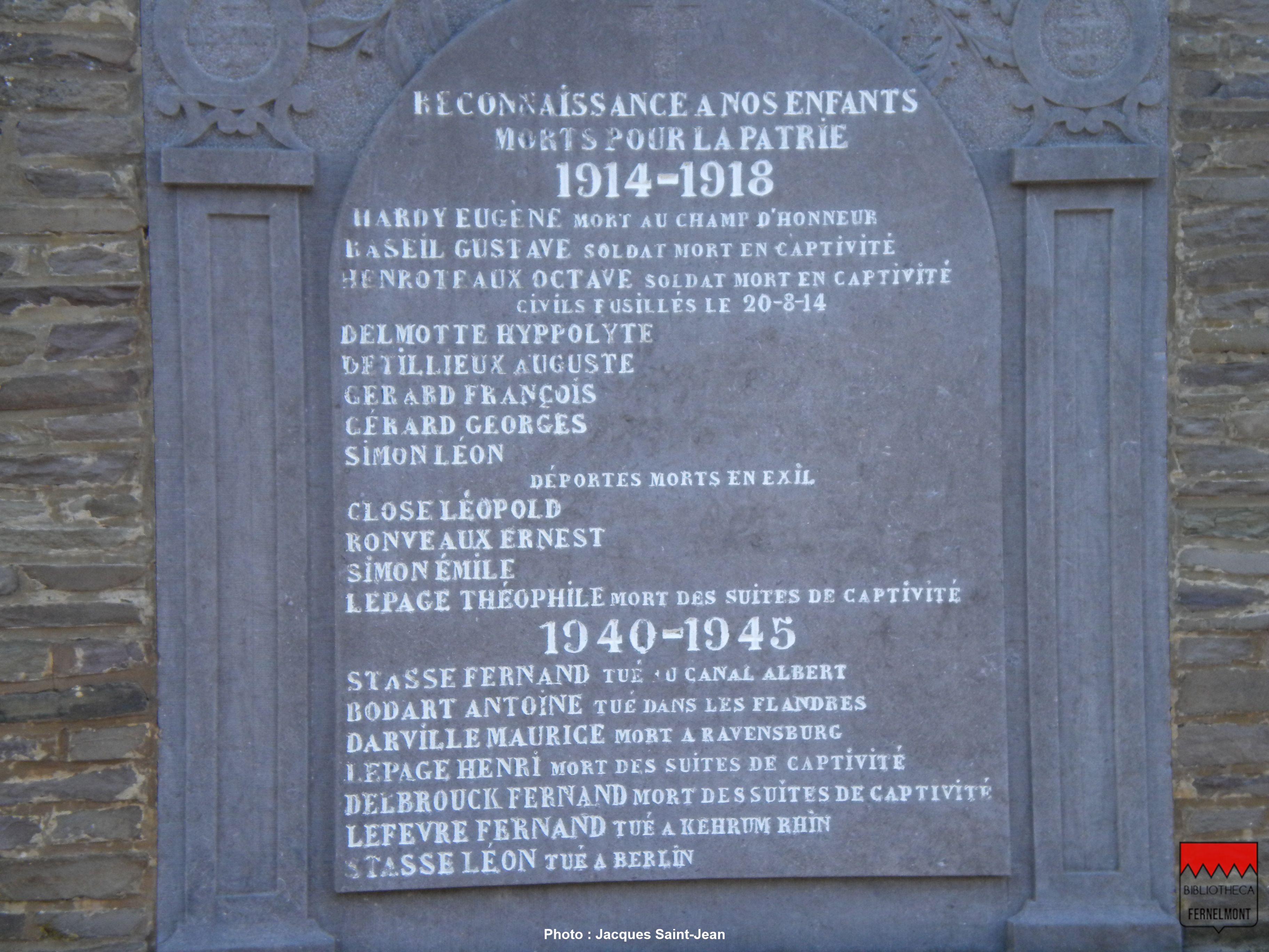 Monument aux morts d'Hingeon - Détail